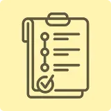 Ikona listy kontrolnej na kartce z zaznaczonym okręgiem.