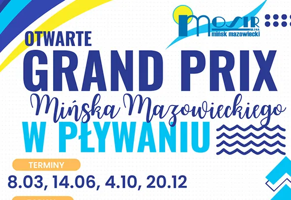 Tło białe z elementami niebieskiego i żółtego. Naokoło żółte, niebieskie i granatowe informacje. Po prawej schematyczne fale i strzałki w kolorze niebieskim.